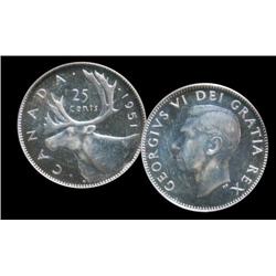 1951 Low relief variety  25¢  PCGS PL66. Fully brilliant with amazing luster.  A popular coin.