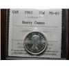 Image 1 : 1962 25¢  ICCS MS65 HEAVY CAMEO.  White and brilliant.