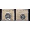 Image 1 : 1963 MS64 Cameo 25¢, 1954 MS64 Cameo 50 Cents, both white and ICCS graded.