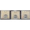 Image 1 : 1966 25¢  ICCS MS65.  Lot of three white coins.