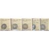 Image 1 : 1967 x 3 & 1968 ICCS MS64  Cameo 25¢.  Lot of 5 coins all great examples.