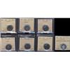 Image 1 : Lot of 7 ICCS 25 Cents.  1972 PL66 Cameo, 1976 PL66,1991 SP67, 1996 SP67, 2006 PF68 UHC, 2006 Braver