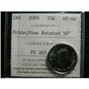 Image 1 : 2000 Pride "Rotated dies 90 degr."  25¢  ICCS MS64. Brilliant with reflective surfaces.  A popular e