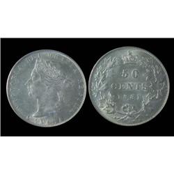 1881H 50¢ ICCS MS64.SOLO HIGHEST GRADED by ICCS.  Excessively rare and desirable.  A nice blast whit