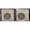 Image 1 : Lot of 2 ICCS graded Fifty cents; 1900, 1909.  Both F12