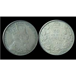 1905 50¢ PCGS AU50. Nicely toned.  Another great looking above average example. Rare date.