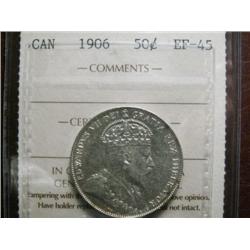 1906  50¢ ICCS EF45, brilliant with some nice lustre.  A pleasant coin.