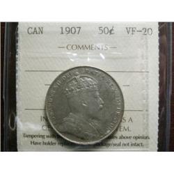 1907  50¢ ICCS VF20, lightly toned.  A pleasant coin.