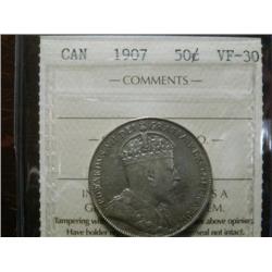 1907 50¢ ICCS VF30,  well struck and attractive example.