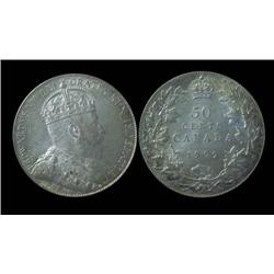 1909 50¢ ICCS MS64PQ.  SOLO HIGHEST GRADED!  An absolute near Gem example.  Flashy toning with gem f