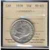 Image 1 : 1938 50¢ ICCS MS63.  Fully brilliant.