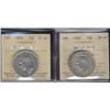 Image 1 : Lot of 2 ICCS graded Fifty cents; 1946 Design in 6, 1949 Hoof over 9.  Both EF40.