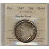 Image 1 : 1947 Maple leaf 50¢ ICCS MS64PQ+, attractively toned!  Full underlying luster. A lovely example with