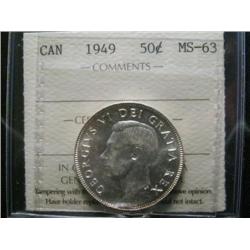 1949 50¢  ICCS MS63.  Brilliant with full lustre.