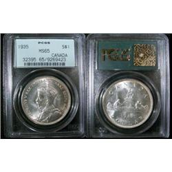 1935 $1 PCGS MS65, A nice key example with light russet toning.