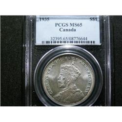 1935  $1  PCGS  MS65. Light autumn shades.  A nice Gem!