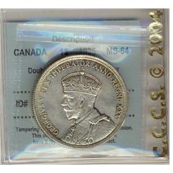 1935 "Doubling on Indian & Voyageur $1 CCCS MS64, lightly toned. Interesting variety!