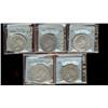 Image 1 : Lot of 5 CCCS graded Silver dollars; 1936 MS60, 1945 EF40 rim nicks, 1950 SWL AU50, 1950 Arnp EF40.