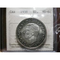 1938  ICCS MS64, nicely toned.  Very scarce in this condition.  A nice example.