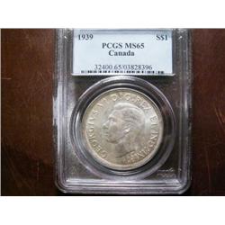 1939 $1 PCGS MS65.  Another quality George V example with outstanding eye appeal and tone.