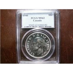 1946 $1  PCGS MS62.  Brilliant with full lustre.