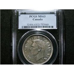 1948  PCGS MS63, lightly toned but mostly brilliant and lustrous, very scarce in this condition.  A 