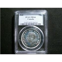 1949 $1 PCGS MS66.  A stunning mirror like coin.