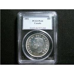 1951  $1  PCGS PL66.  Nice example with reflective surfaces.