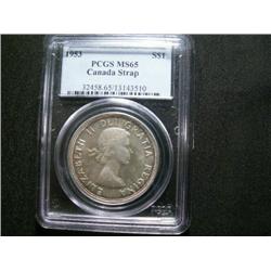 1953 SF  $1  PCGS MS65.  A nice "Gem" example with full lustre.  Light tone.