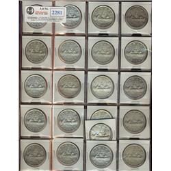 1956 $1, lot of 21 pieces. Grades vary from AU50 to MS62