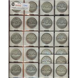 1956 $1, lot of 22 pieces. Grades vary from AU50 to MS62