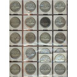 1956 $1, lot of 22 pieces. Grades vary from AU50 to MS62