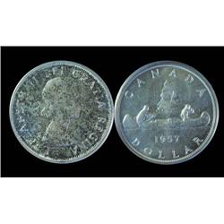 1957 WL $1  PCGS MS65PQ.  Superb toning over full underlying lustre on the obverse while the reverse