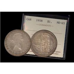 1958  $1  ICCS MS65PQ+.  Light to medium gold and russet tones with full underlying luster.  Wow!