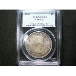 1961  $1  PCGS MS65.  Medium russet tone over full underlying luster. A tough date!