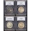 Image 1 : Lot of 4 silver dollars, all PCGS MS64. Includes 1963, 1964, 1966LB, 1967. Some are nicely toned.