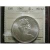 Image 1 : 1967 $1 ICCS MS64 white with full lustre.  Near to be called "Gem"