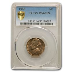1955 Jefferson Nickel MS-66 PCGS (FS)