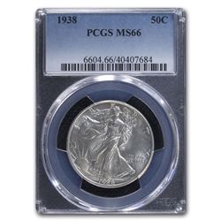 1938 Walking Liberty Half Dollar MS-66 PCGS