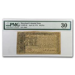 1774 $6 Maryland Currency 4/10/1774 VF-30 PMG