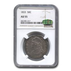 1833 Capped Bust Half Dollar AU-55 NGC CAC