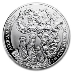 2016 Rwanda 1 oz Silver African Meerkat Proof
