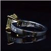 Image 3 : Natural 2.62 CTW Canary Yellow Cushion Cut Solitaire Diamond Ring 14KT Two-tone