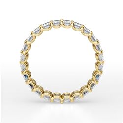 Natural 3.52 CTW U-Setting Emerald Cut Diamond Eternity Ring 14KT Yellow Gold