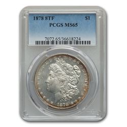 1878 Morgan Dollar 8 TF MS-65 PCGS