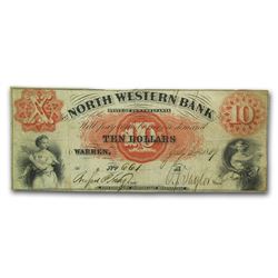 1859 North Western Bank Warren, PA $10 VF