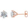 Image 1 : Natural 1.42 CTW Round Cut Martini Diamond Stud Earrings 18KT Rose Gold