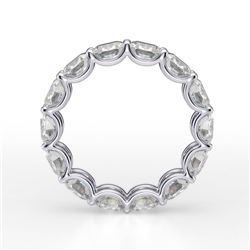 Natural 3.02 CTW Cushion Cut Diamond Eternity Ring 14KT White Gold