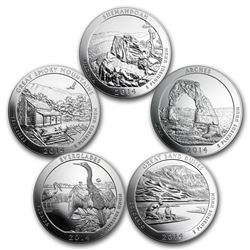 2014 5-Coin 5 oz Silver ATB Set (America the Beautiful)