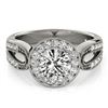 Image 1 : Natural 1.4 ctw Diamond Solitaire Halo Ring 14k White Gold